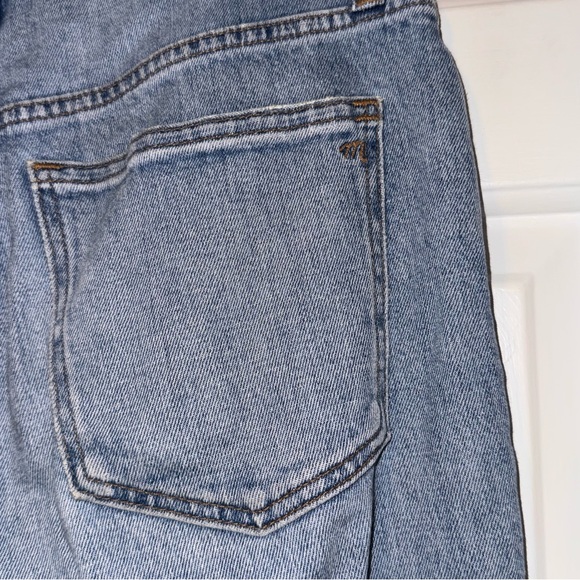 Madewell The High Rise Slim Crop Boyjean Jeans Distressed Raw Hem medium blue 24 - Picture 9 of 14